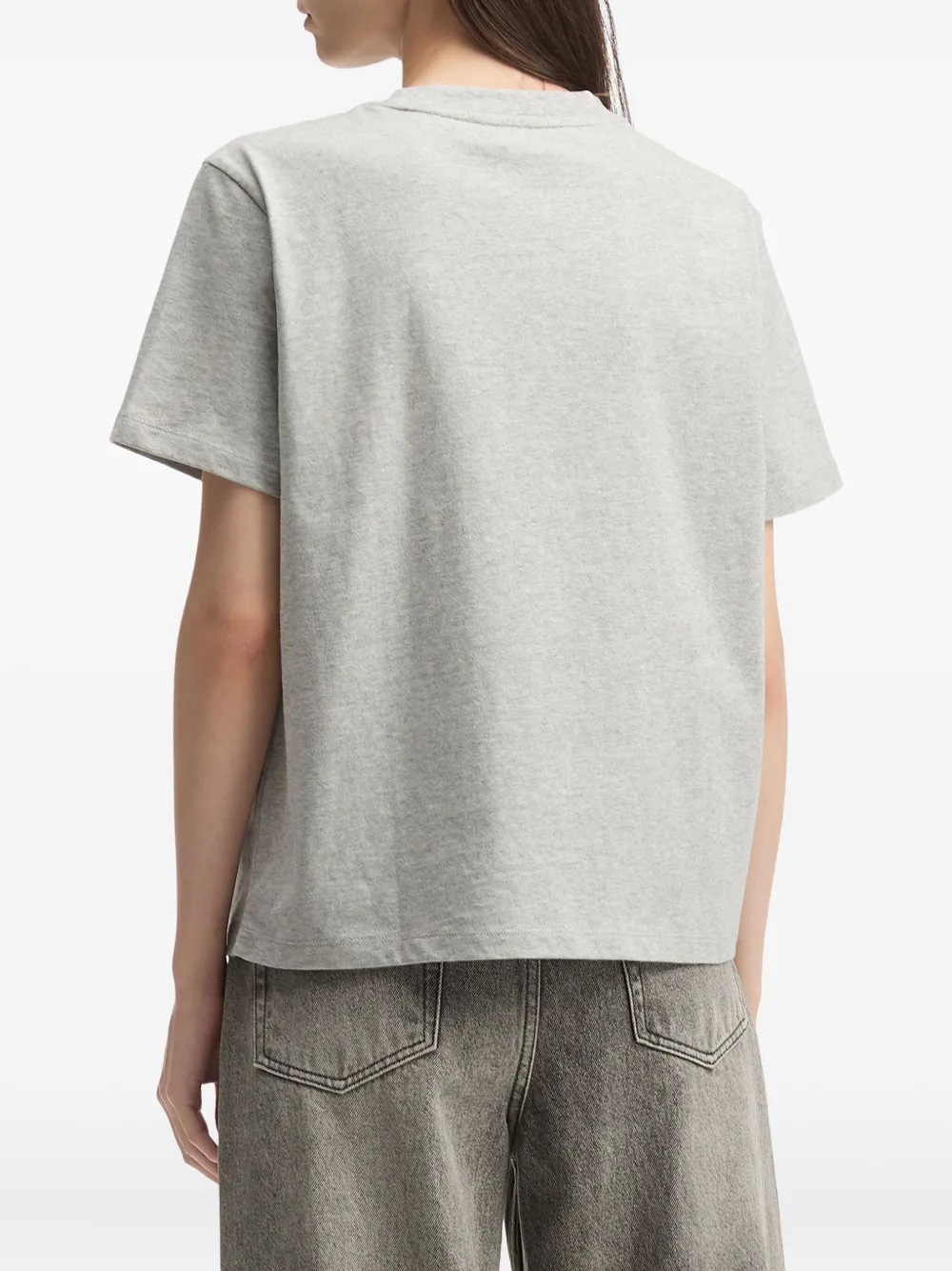 Mini Cream Rabbit-print Cotton Top In Gray