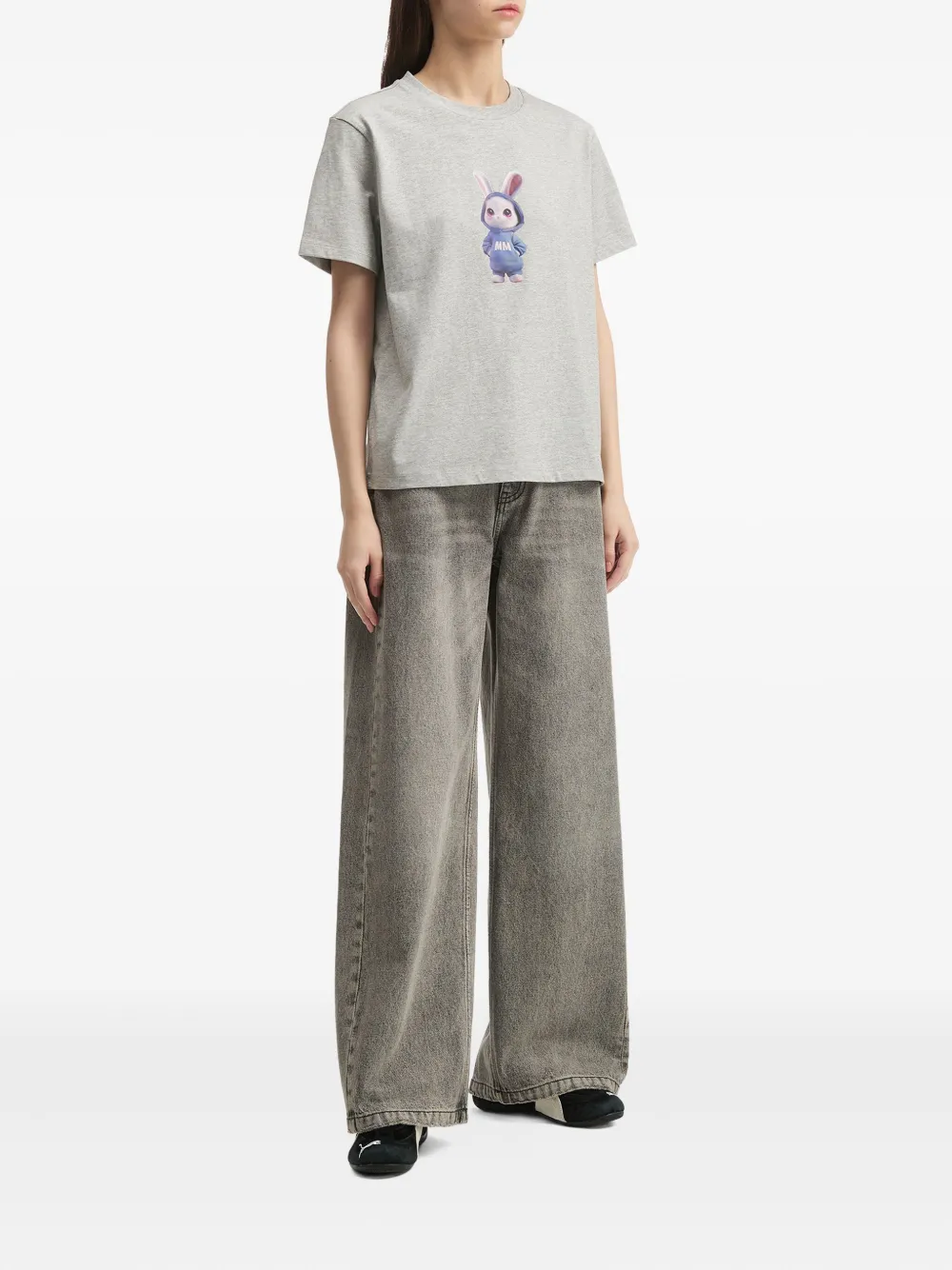 Mini Cream rabbit-print cotton top | T-Shirts & Jersey Shirts | Image 2