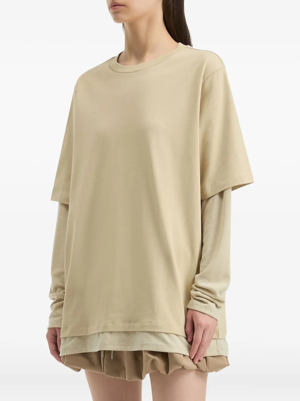 b+ab Gelaagd T-shirt Beige
