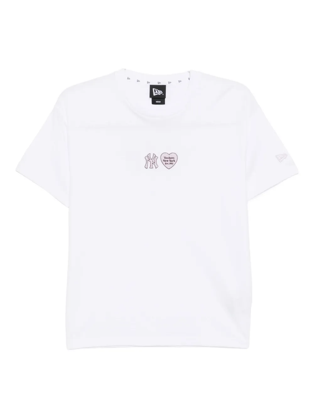 New Era Logo-embroidered T-shirt In White