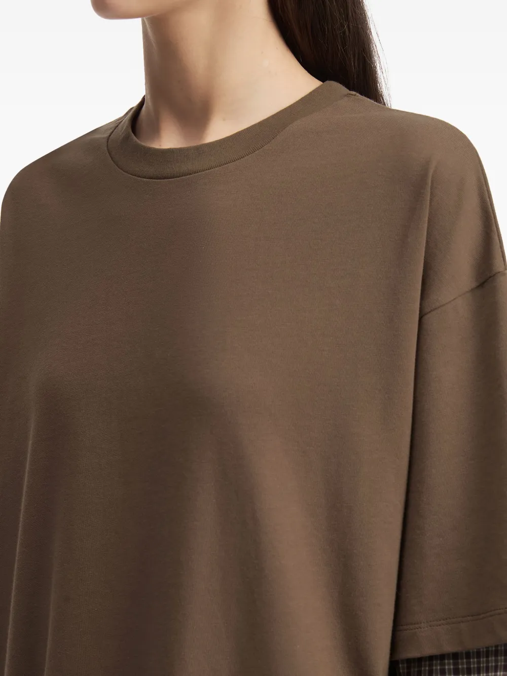 b+ab T-shirt met ronde hals Bruin