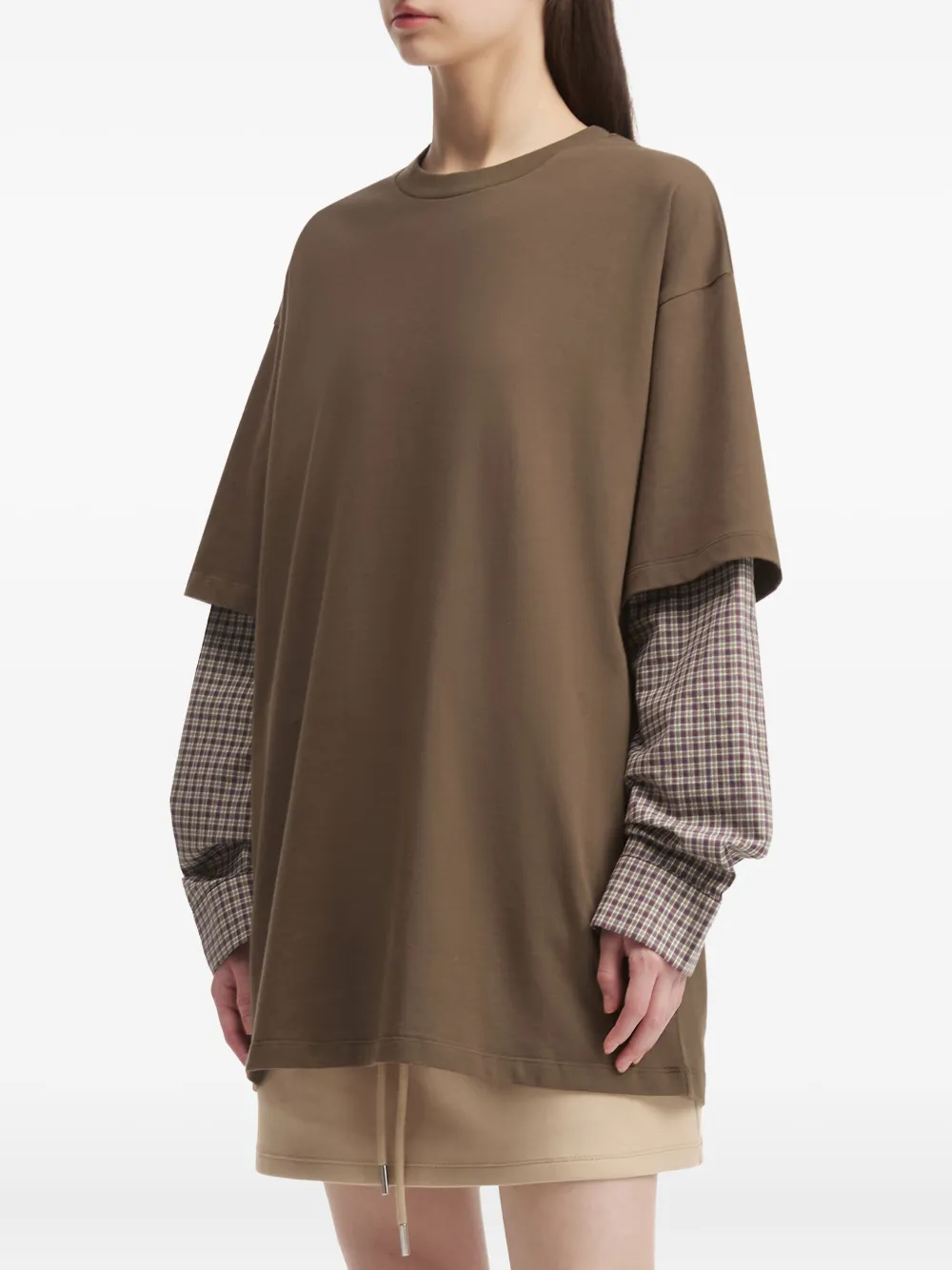 b+ab T-shirt met ronde hals Bruin