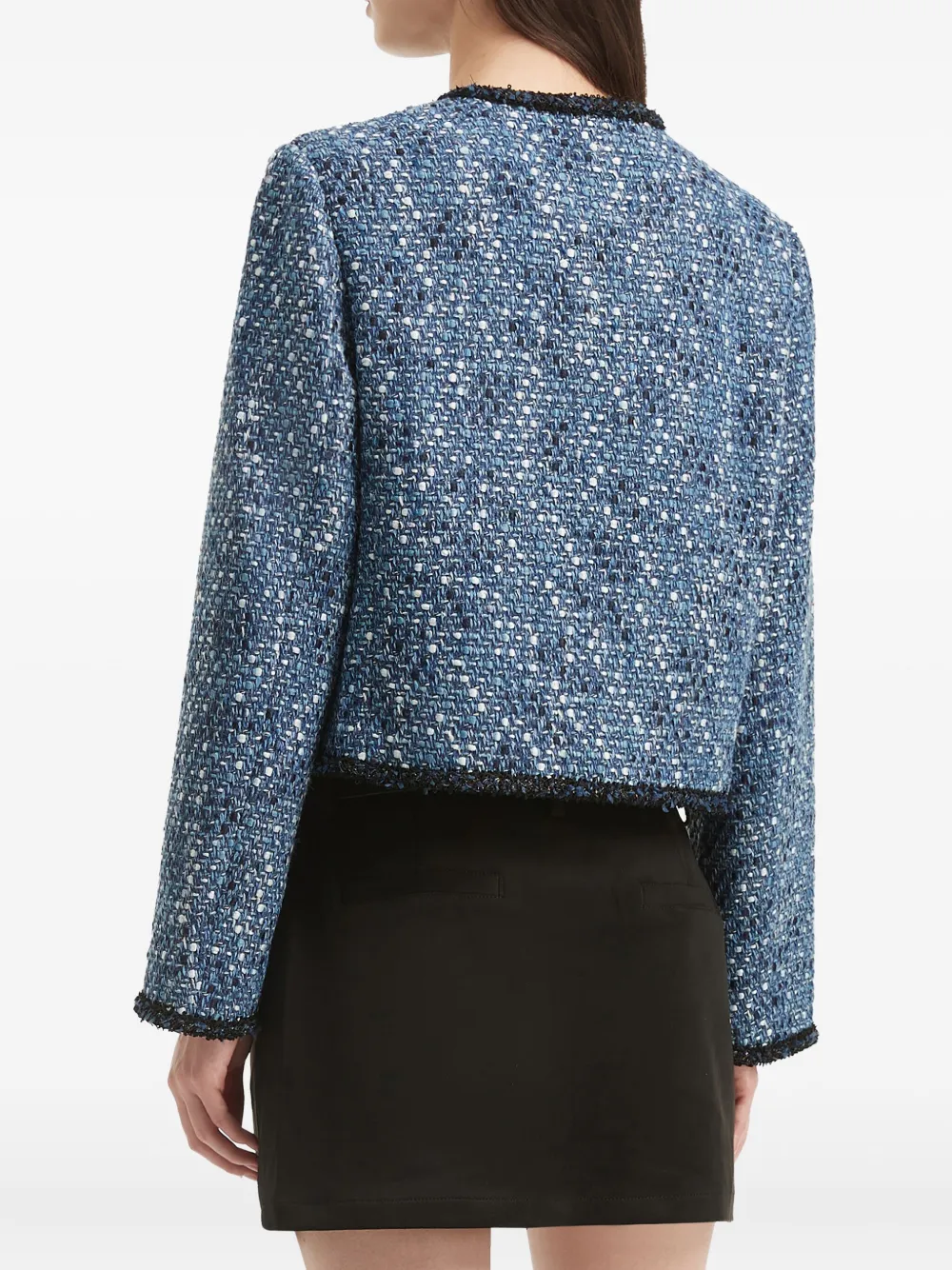B+ab Buttoned Tweed Jacket In Blue