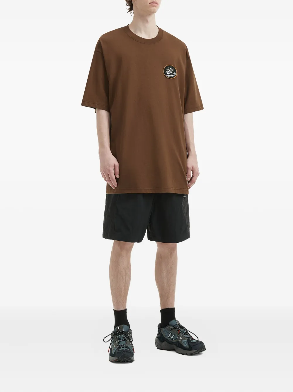 Alpha Industries T-shirt met patchprint - Bruin