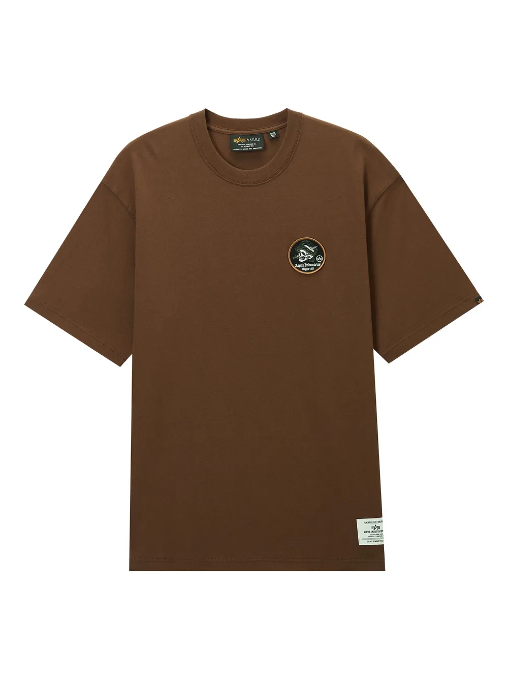 Alpha Industries patch-print cotton T-shirt | Brown | Image 1