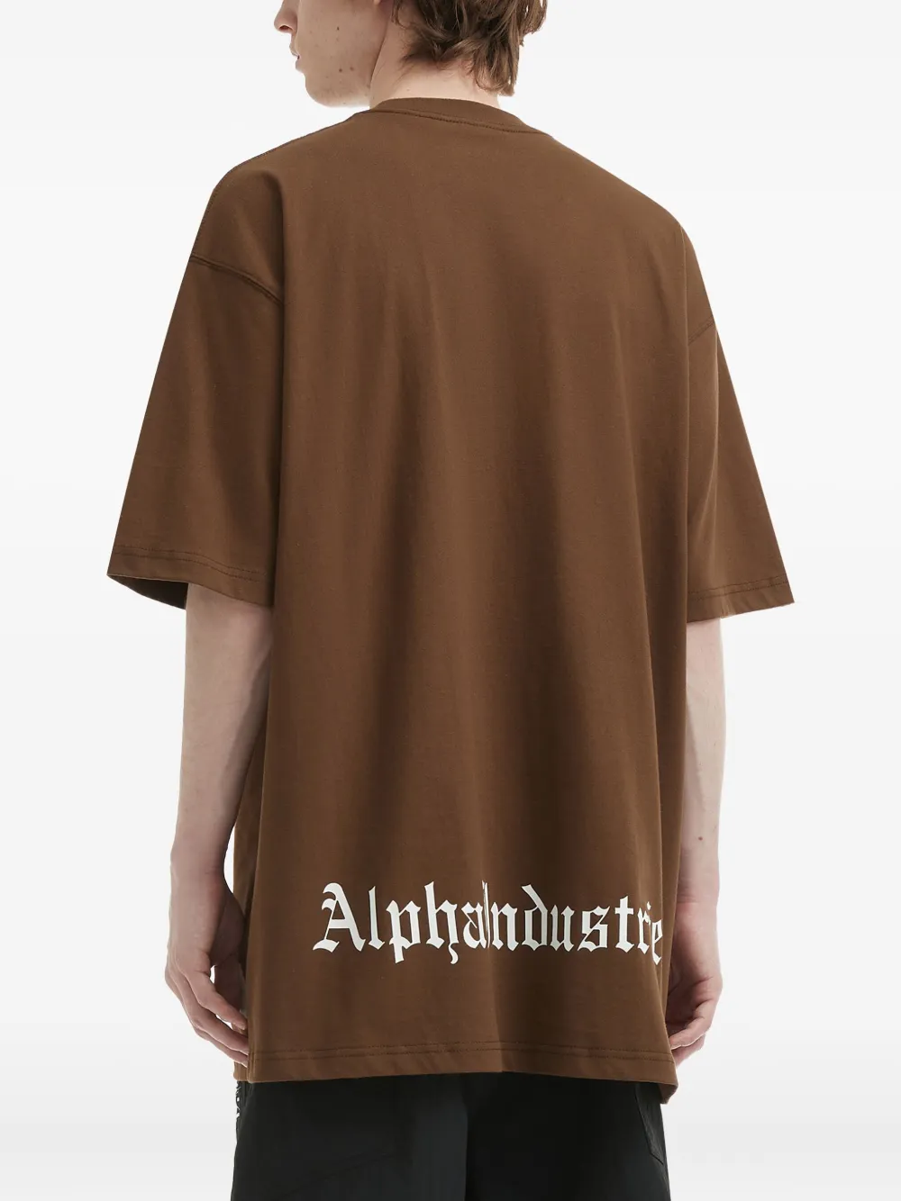 Alpha Industries Patch-print Cotton T-shirt In Brown