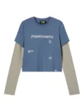 Mini Cream layered graphic-print top - Blue