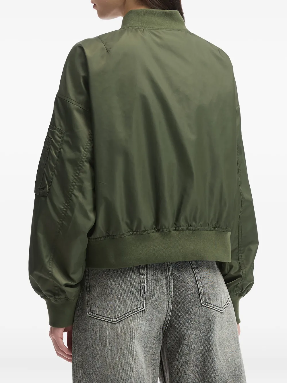 Fingercroxx Embroidered-patch Bomber Jacket In Burgundy
