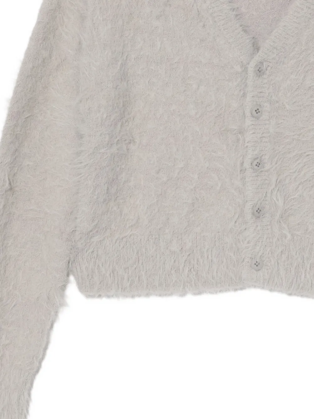 Izzue Furry Cardigan In Gray