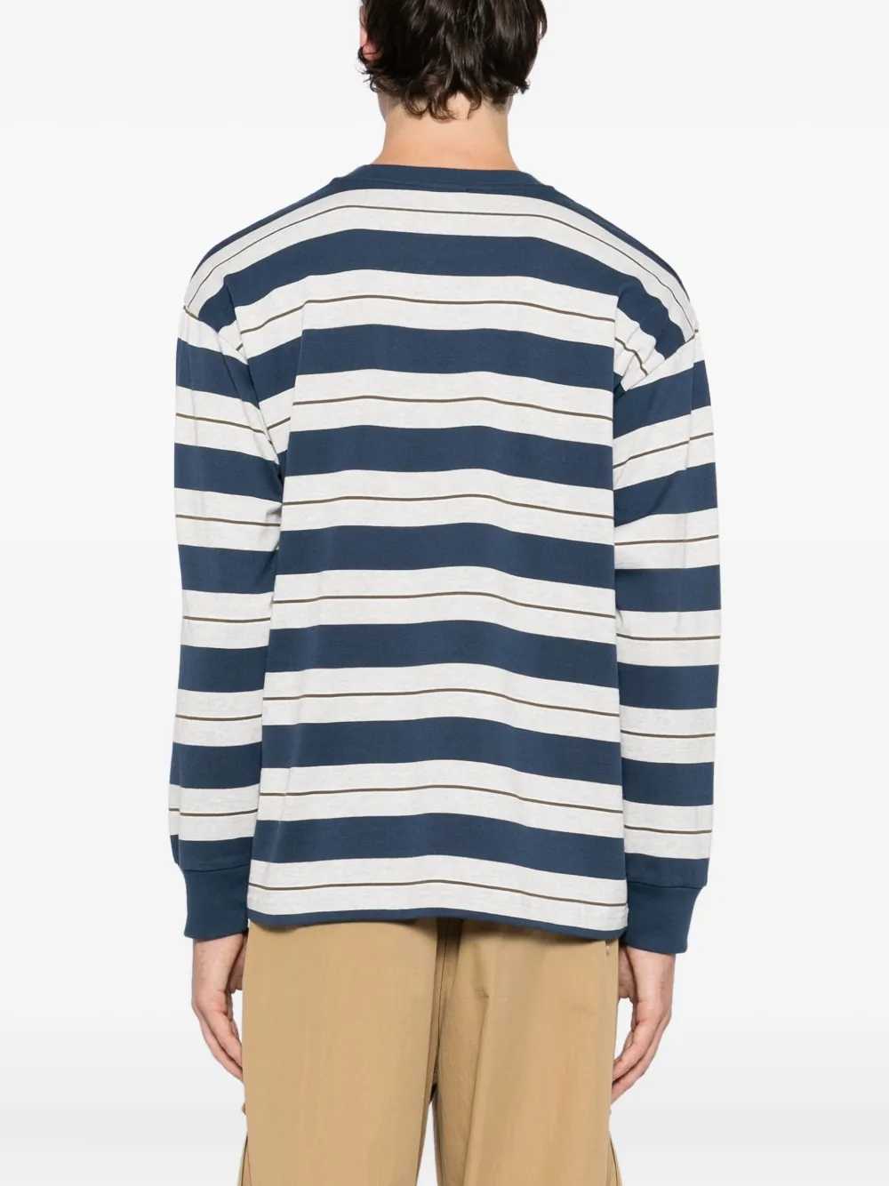 Aape By A Bathing Ape Logo Striped T-shirt In Blue