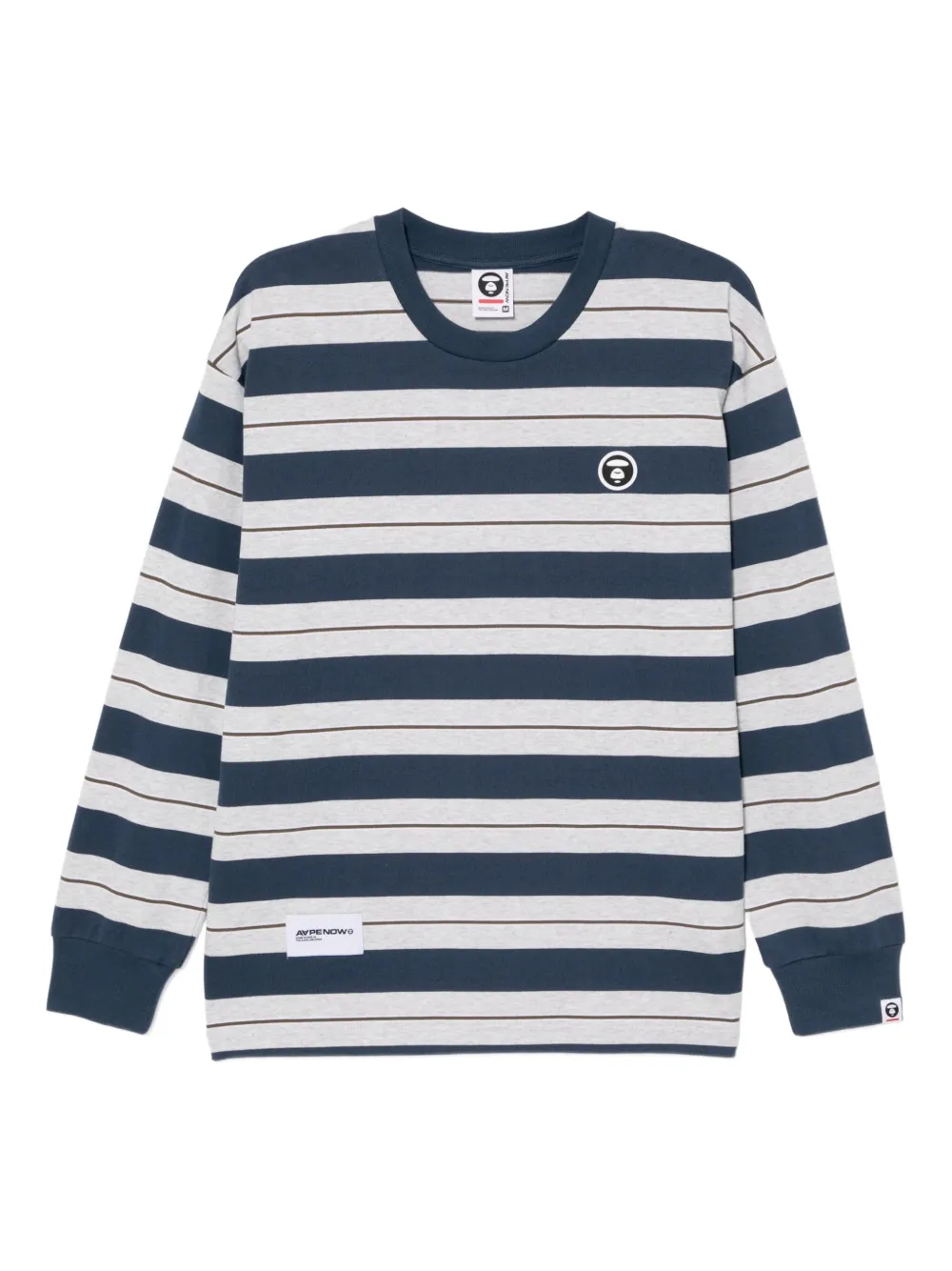 AAPE BY *A BATHING APE® playera con logo y estampado de rayas | gris | Image 1