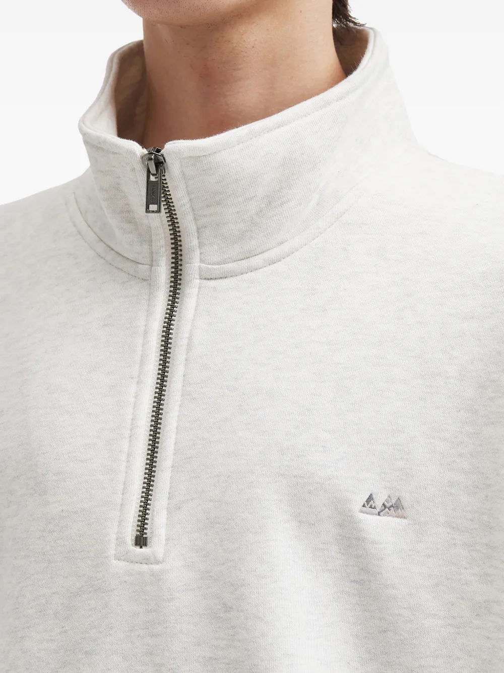 Aftermaths Half-zip Cotton Sweatshirt In White