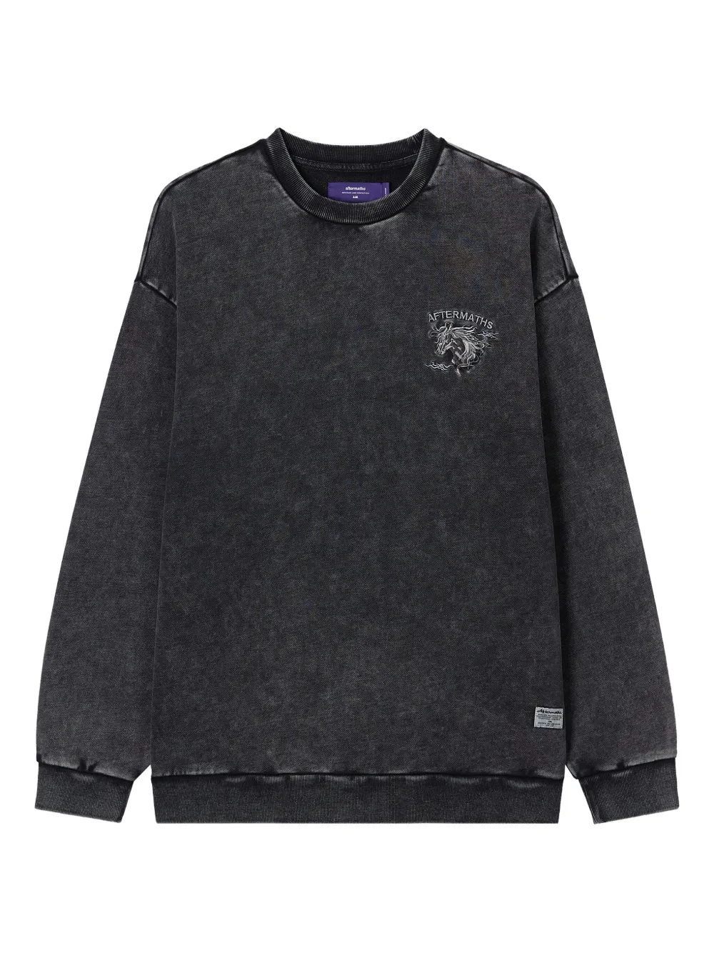 aftermaths embroidered horse-design sweatshirt | Black | Image 1
