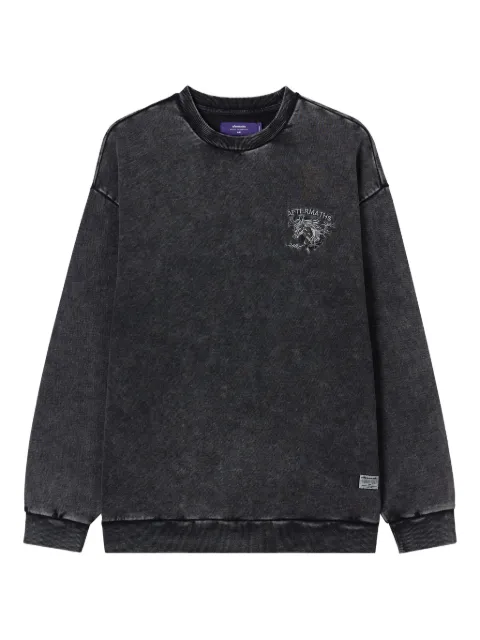 aftermaths embroidered horse-design sweatshirt