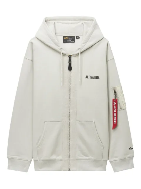 Alpha Industries zip-up pocket-detail hooded jacket