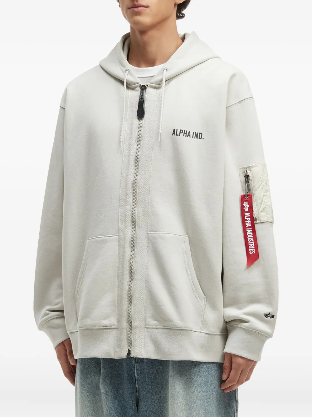 Alpha Industries Jack met capuchon zakdetail en rits Wit