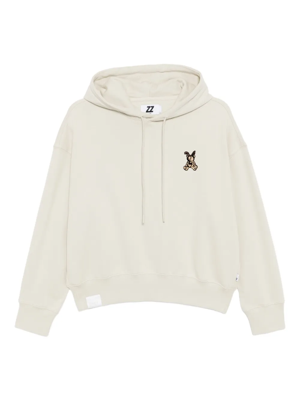 izzue logo-embroidered hoodie | Neutrals | Image 1