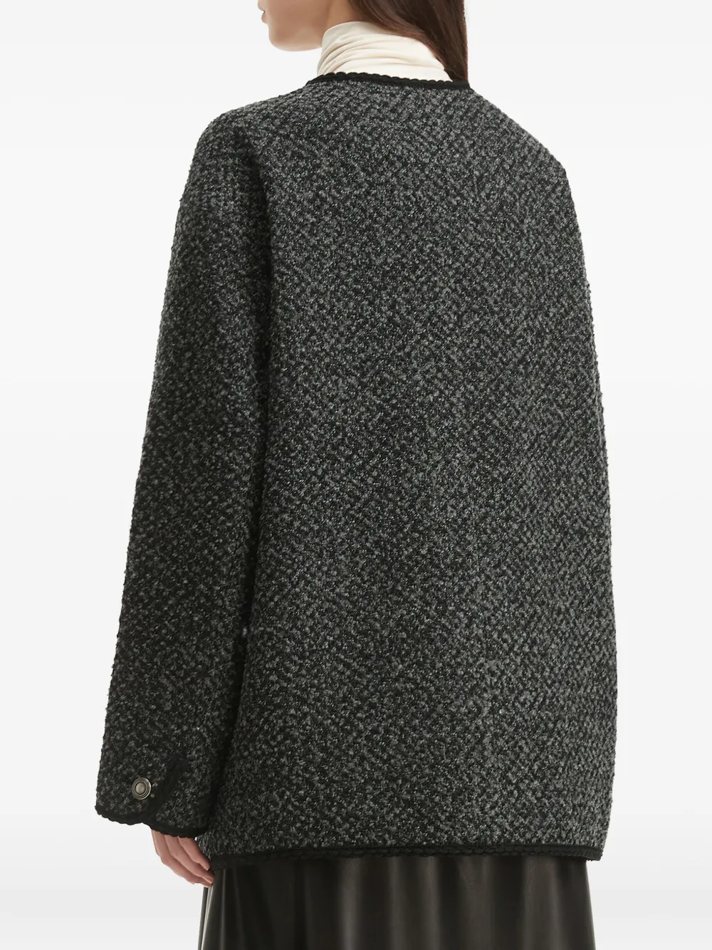 B+ab Bouclé Buttoned Jacket In Black