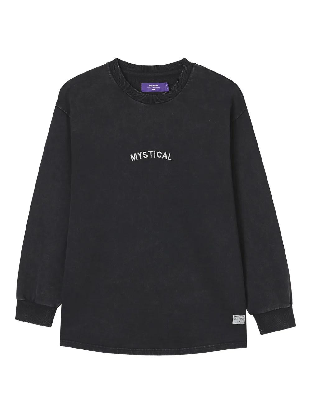 aftermaths embroidered long-sleeve sweater | Black | Image 1