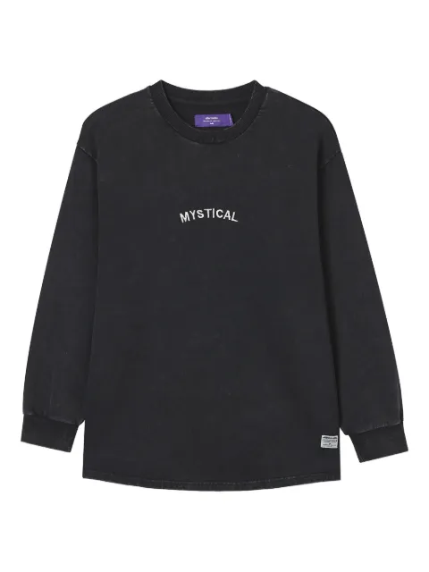 aftermaths embroidered long-sleeve sweater