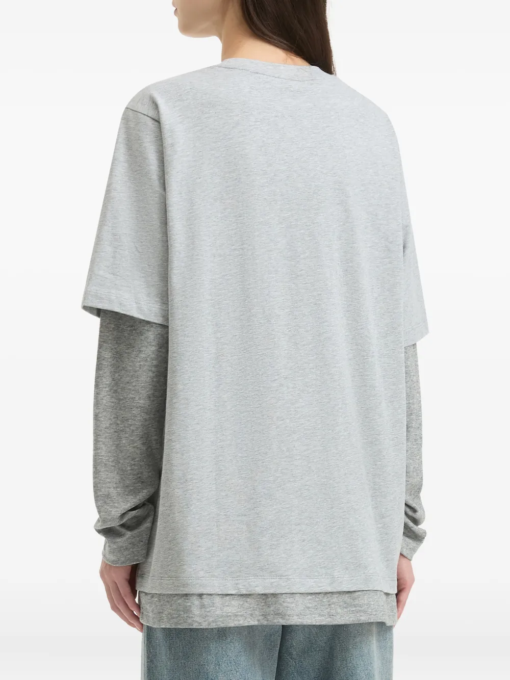 B+ab Layered Cotton T-shirt In Gray