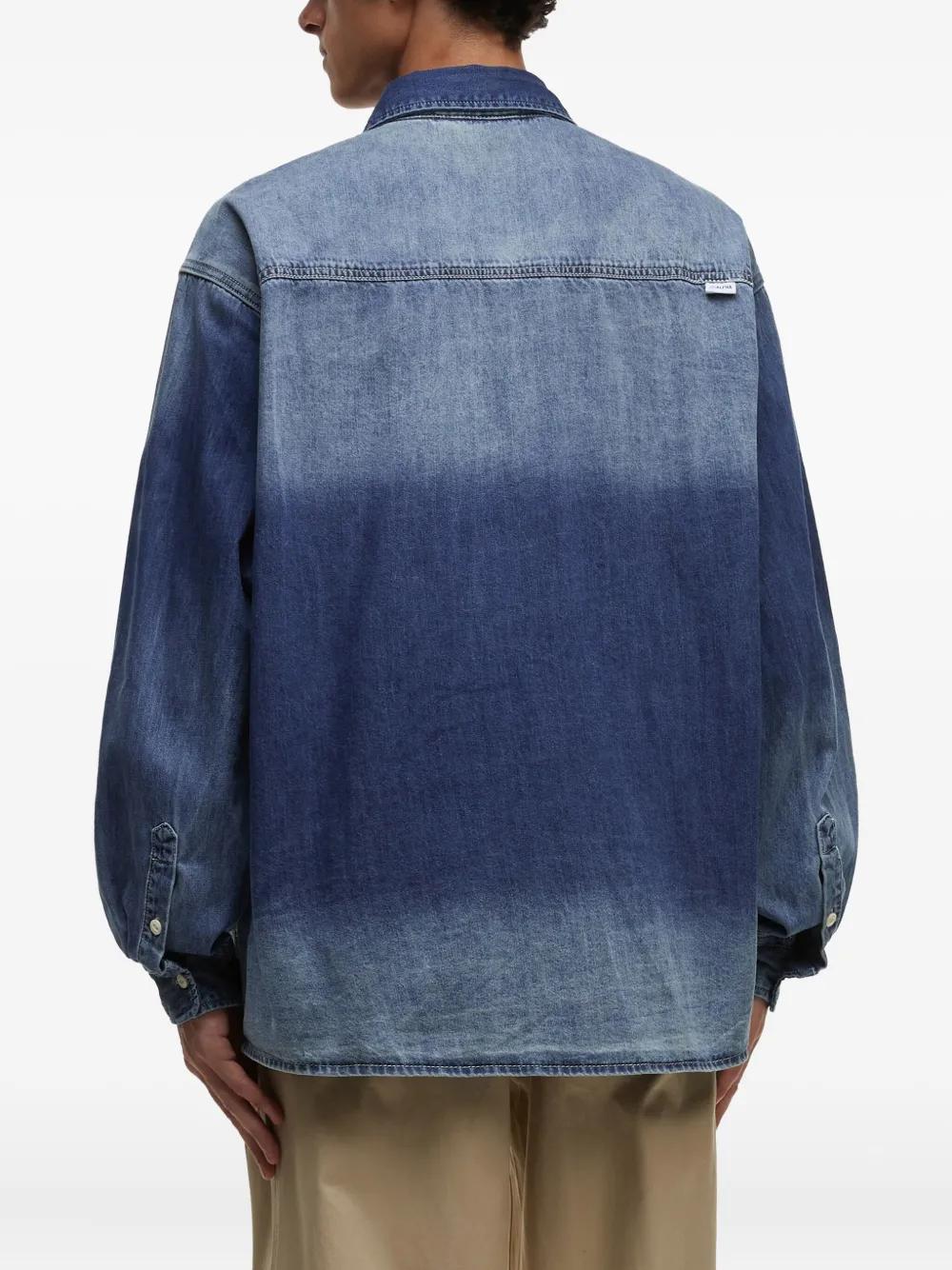 Alpha Industries Ombre-effect Denim Shirt In Blue