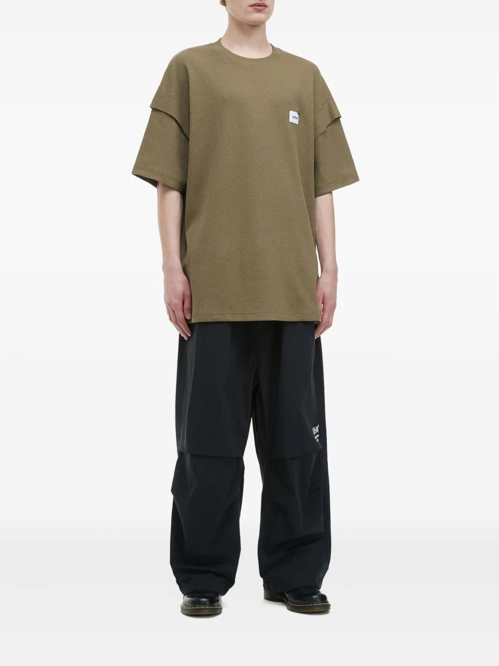 Alpha Industries Gelaagd wafelgebreid T-shirt - Beige