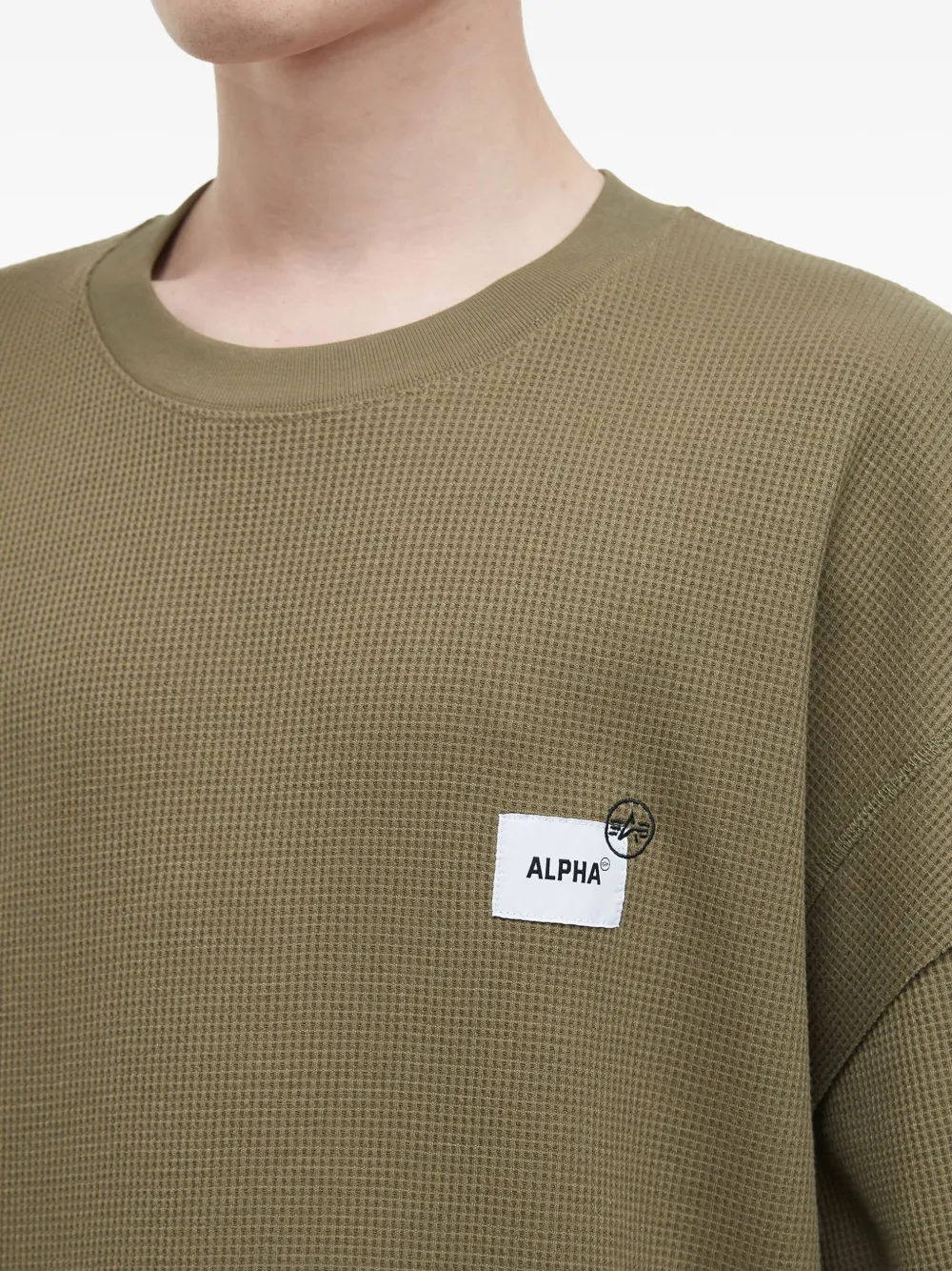 Alpha Industries Double-layered Waffle-knit T-shirt In Animal Print