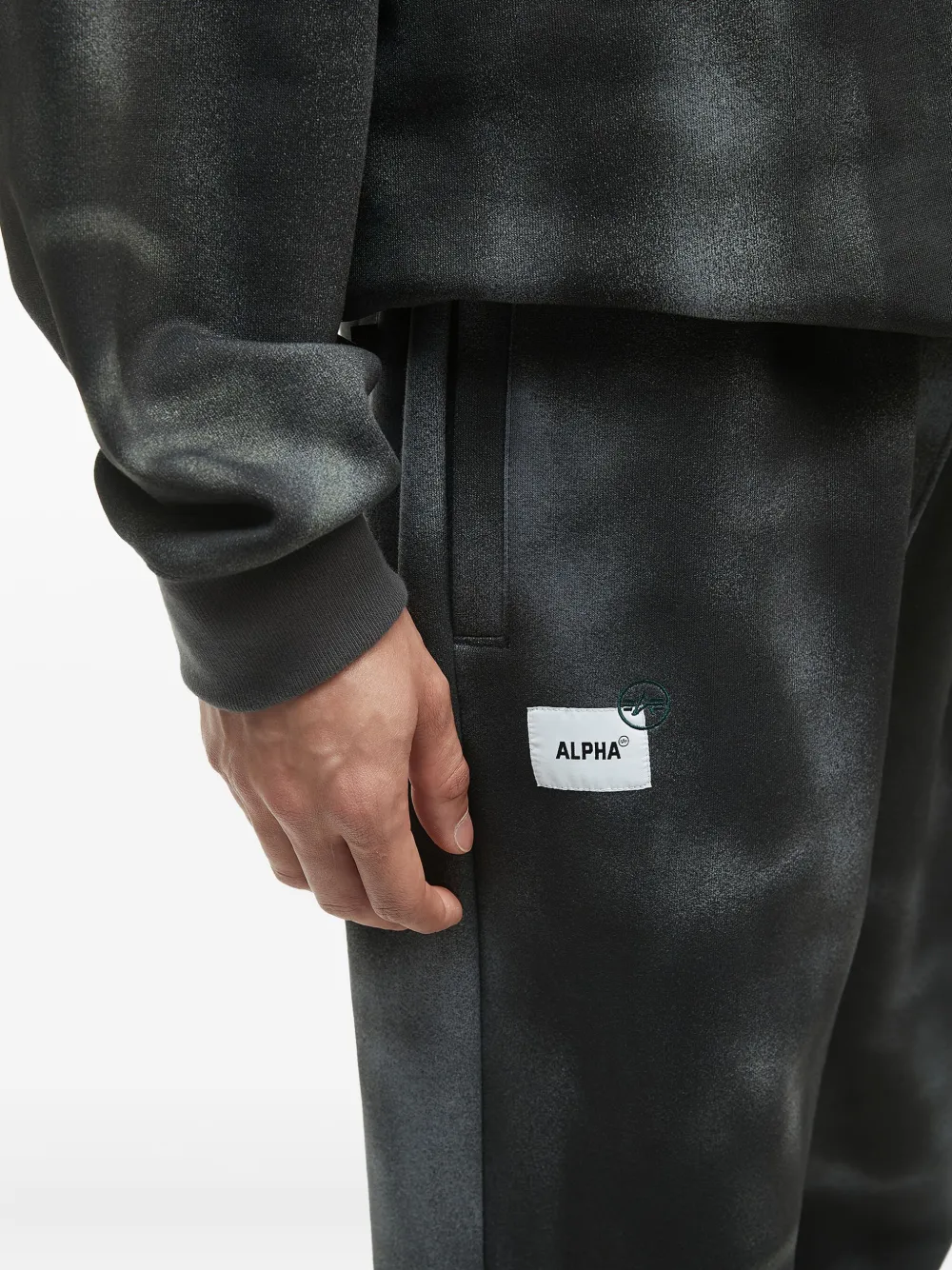 Alpha Industries Trainingsbroek met tie-dye print en logo Grijs