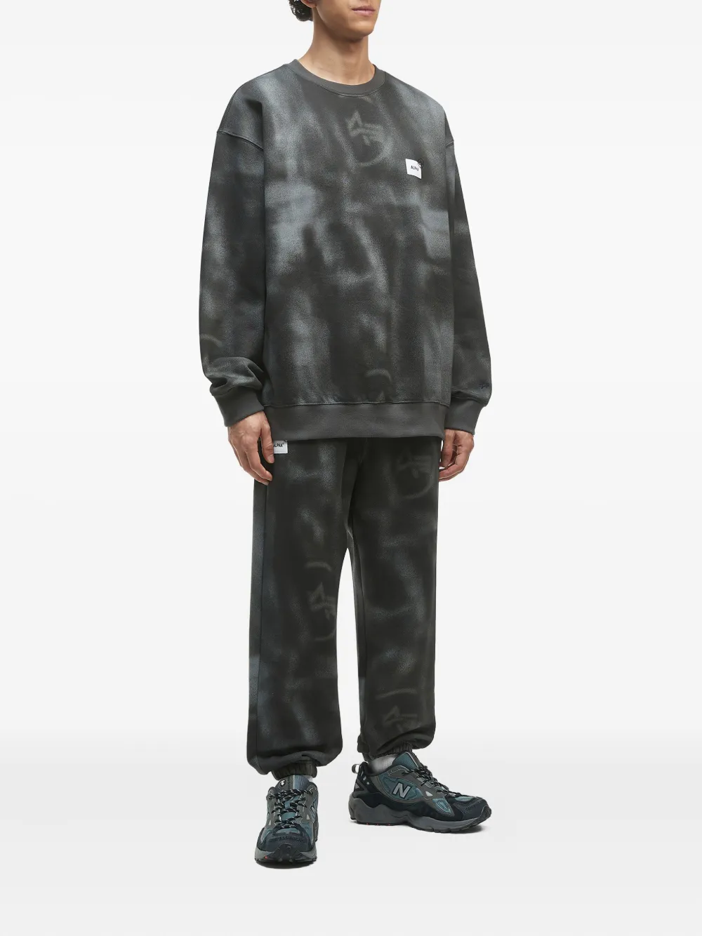 Alpha Industries Trainingsbroek met tie-dye print en logo - Grijs