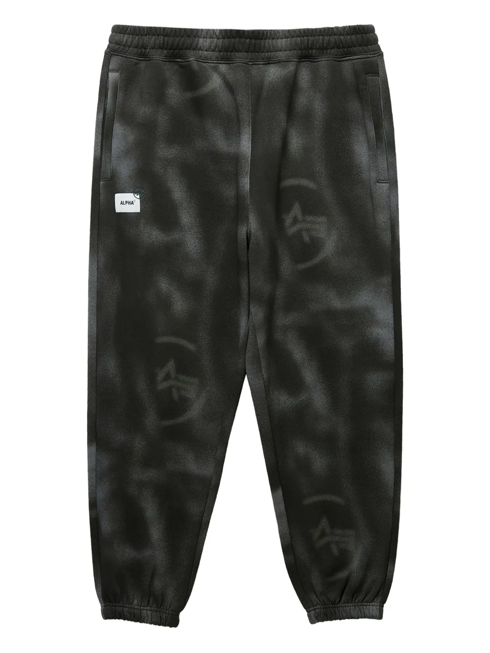 Alpha Industries tie-dye logo track pants | Grey | Image 1