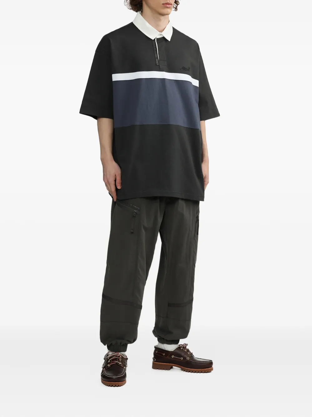 Alpha Industries Gestreept poloshirt - Grijs
