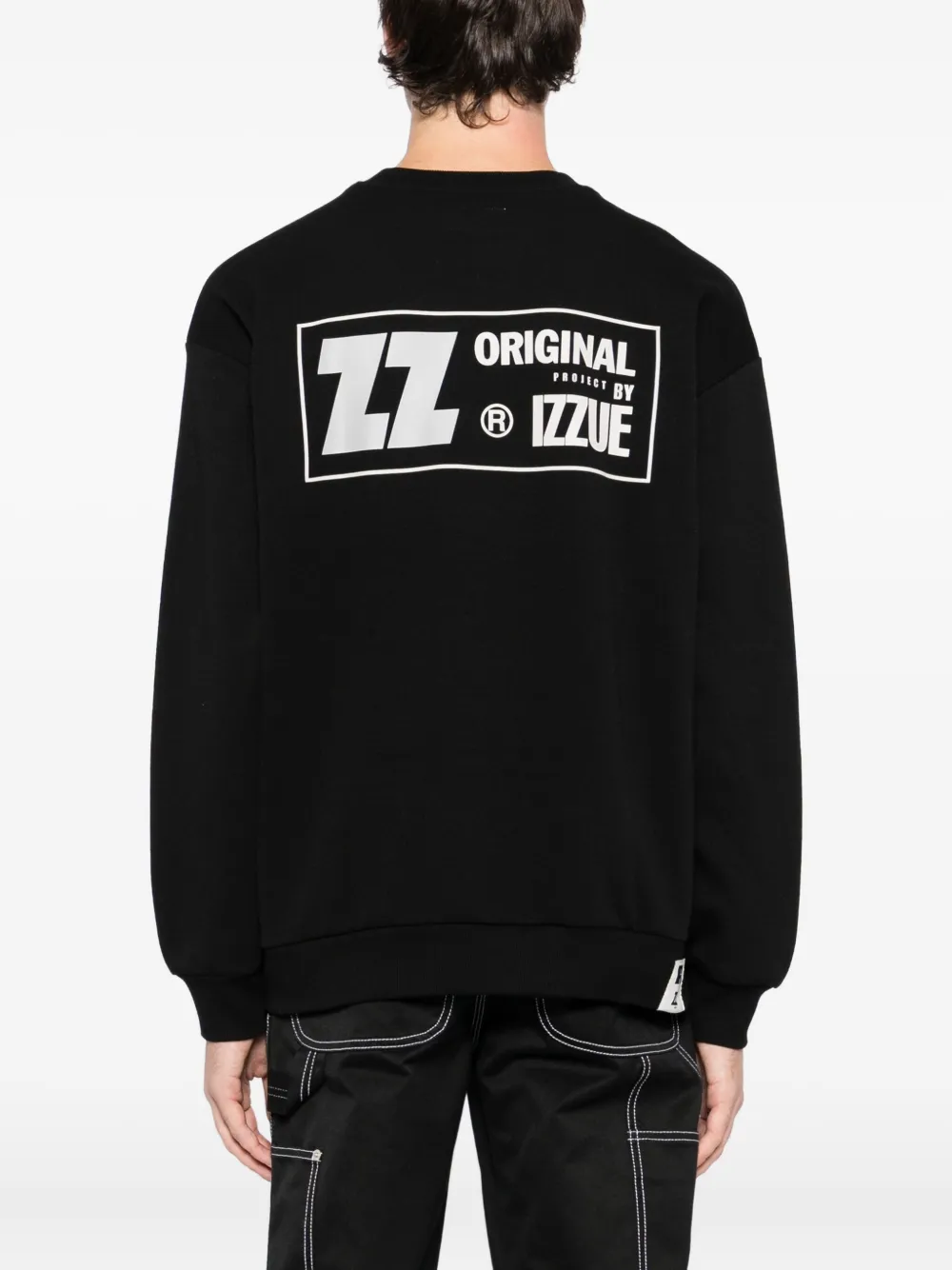 izzue Sweater met logoprint Zwart