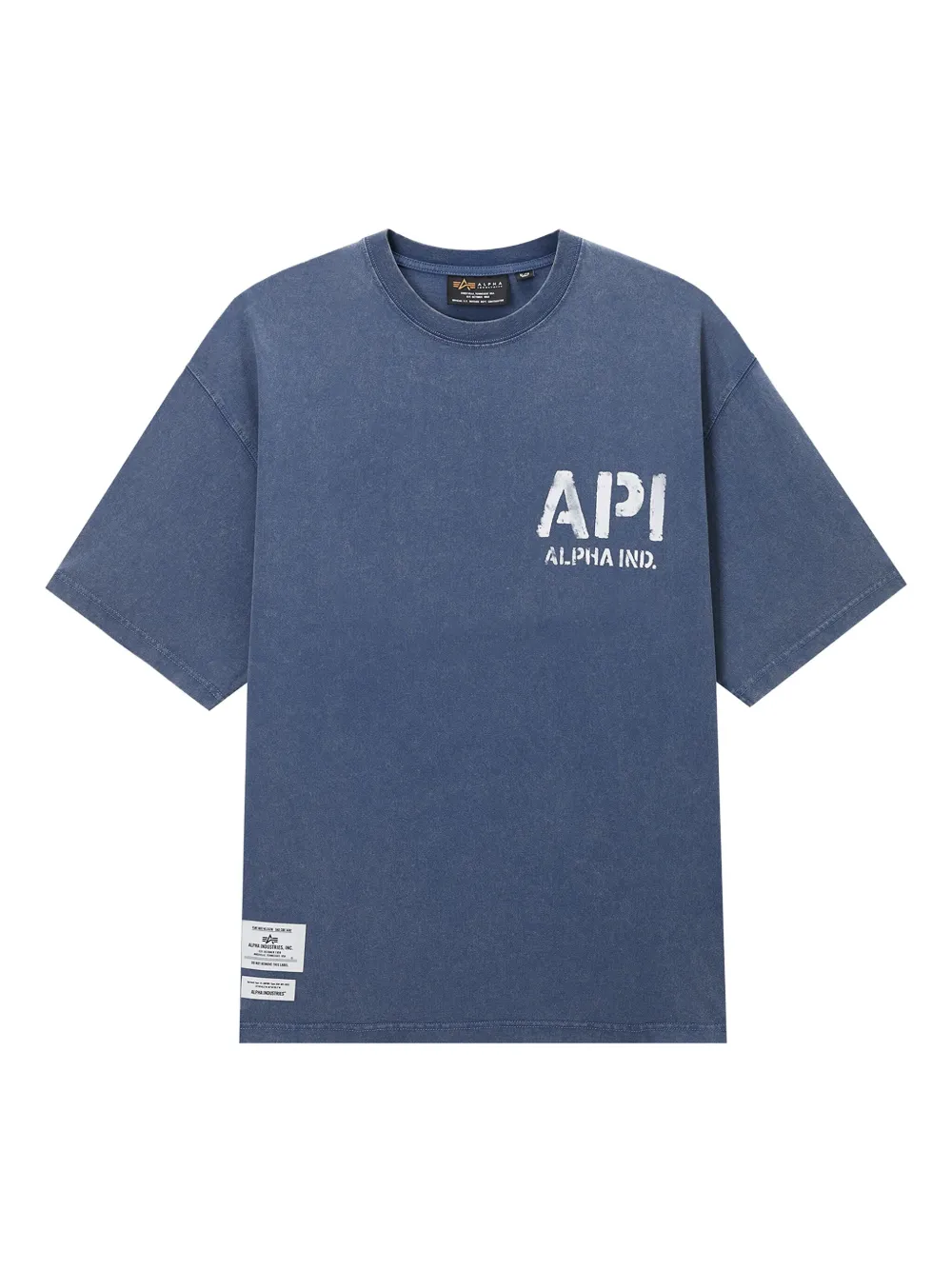 Alpha Industries Logo-print Cotton T-shirt In Blue
