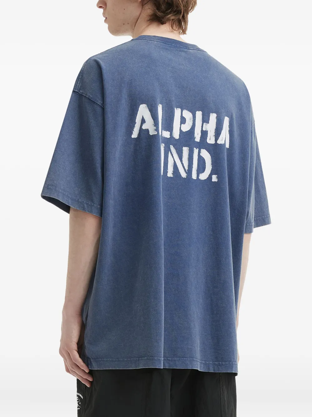 Alpha Industries Logo-print Cotton T-shirt In Blue