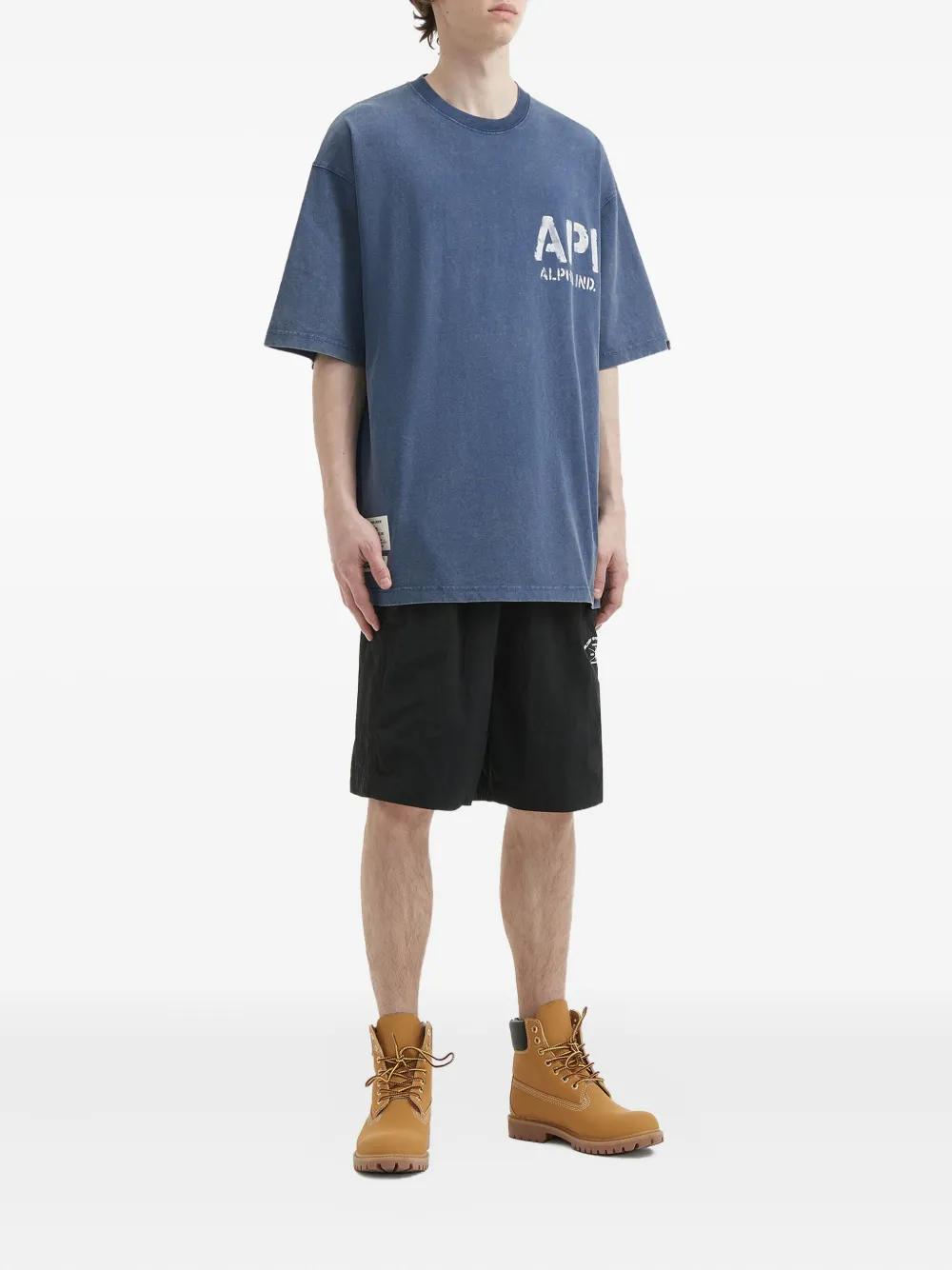 Alpha Industries Katoenen T-shirt met logoprint - Blauw