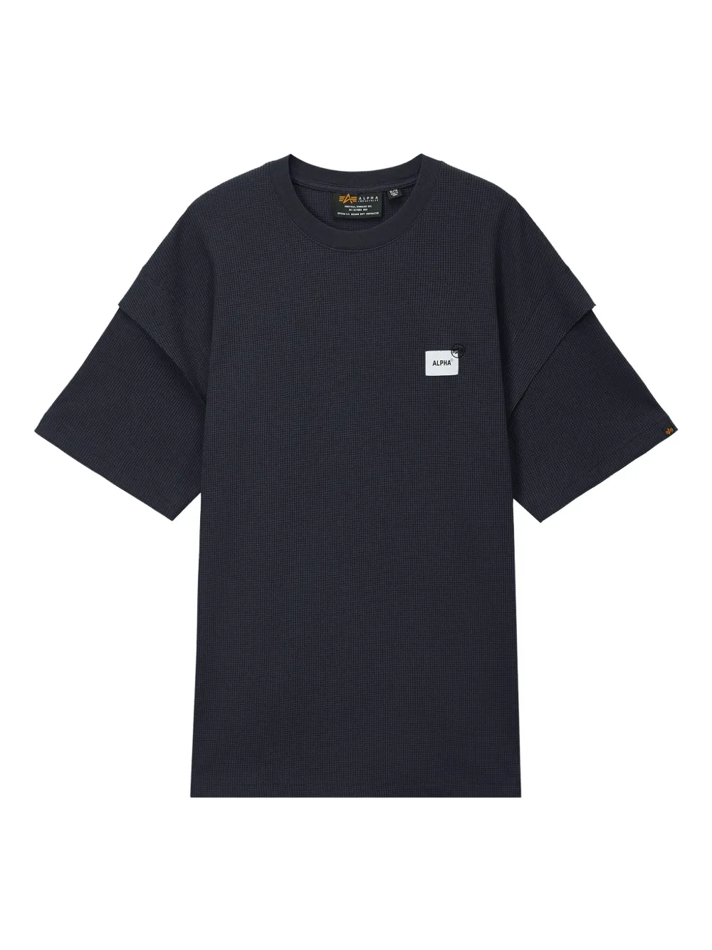 Alpha Industries double-layered waffle-knit T-shirt | Grey | Image 1