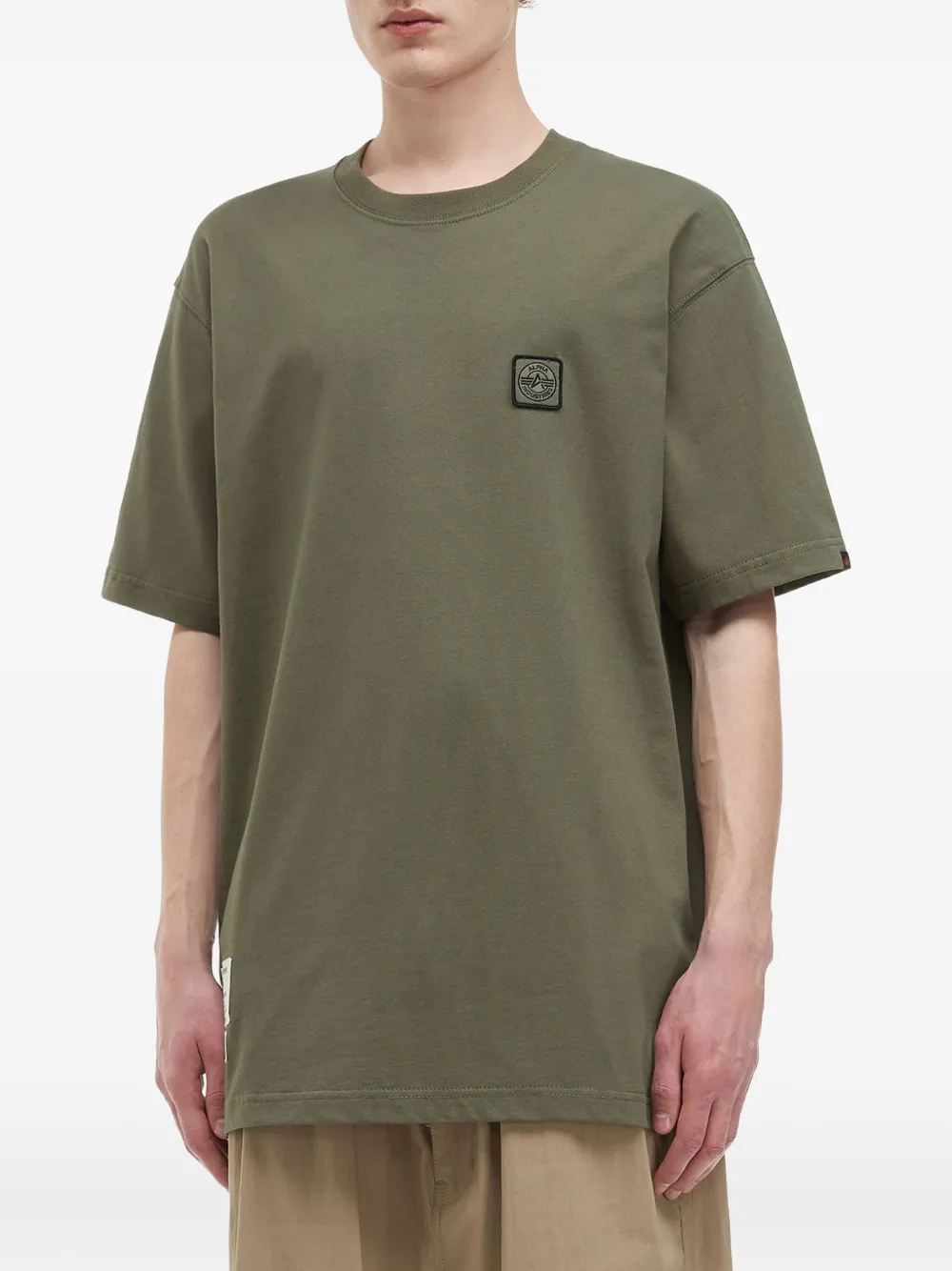 Alpha Industries Logo-patch Cotton T-shirt In Green