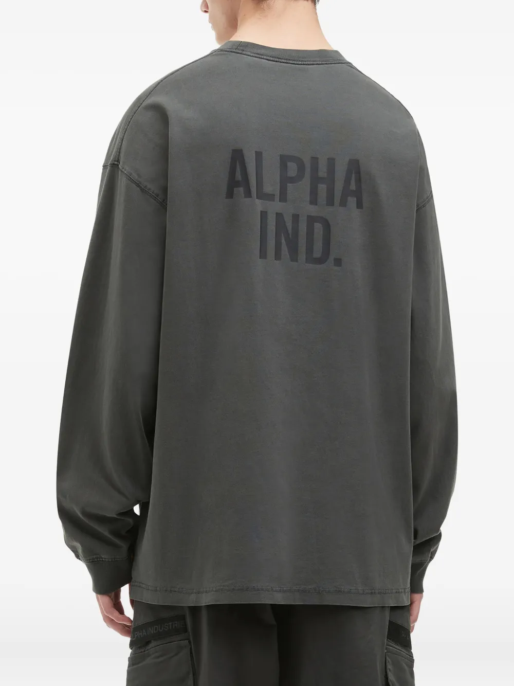 Alpha Industries Pocket-detail Long-sleeve T-shirt In Gray