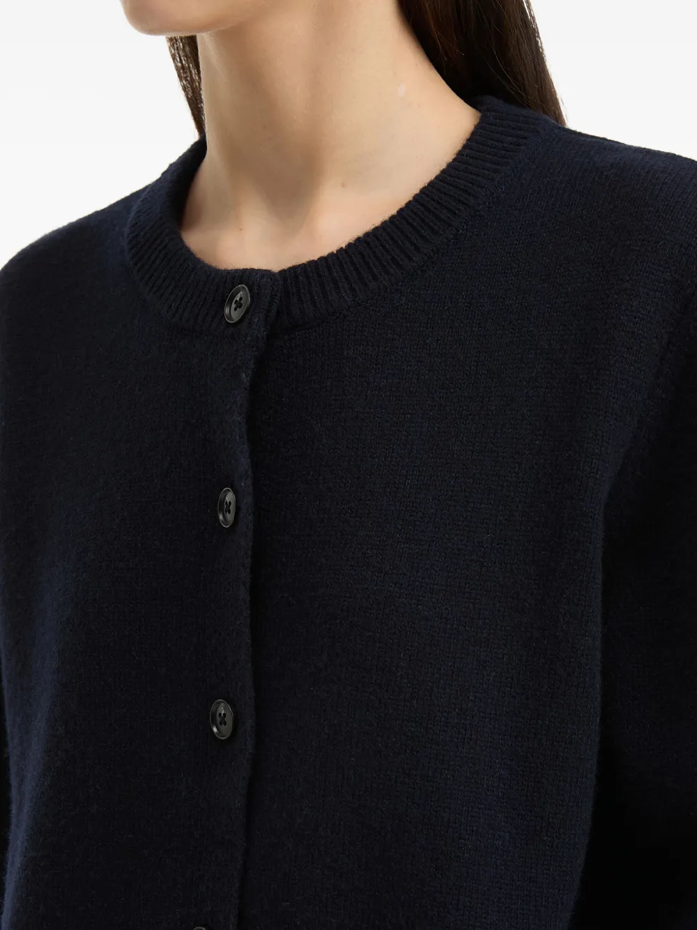 b+ab Vest met ronde hals en knoopsluiting Blauw