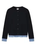 b+ab crew-neck button-fastening cardigan - Blue