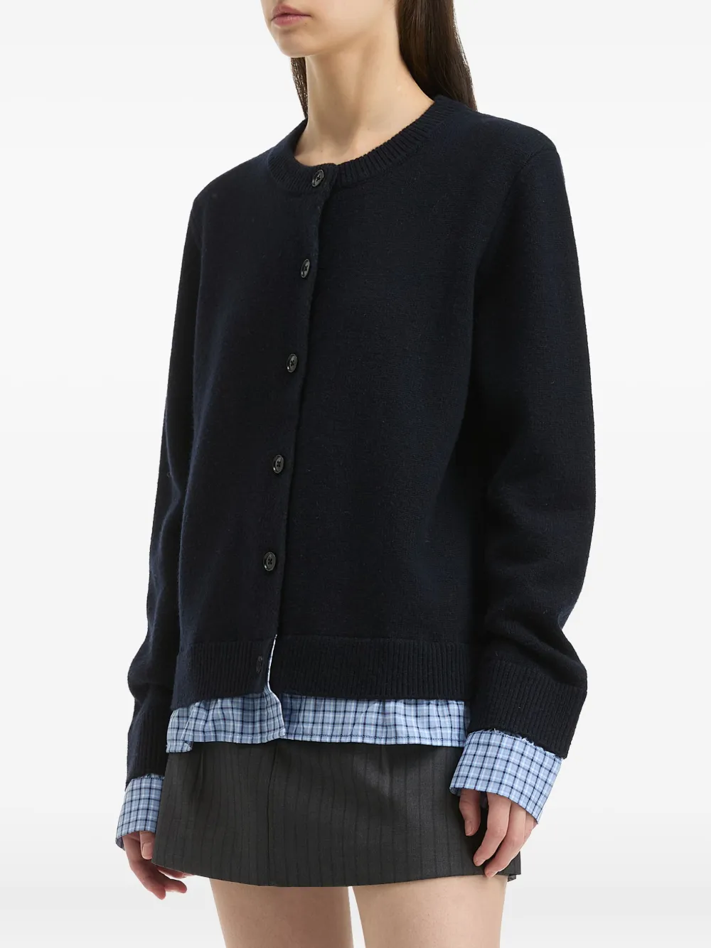 b+ab Vest met ronde hals en knoopsluiting Blauw