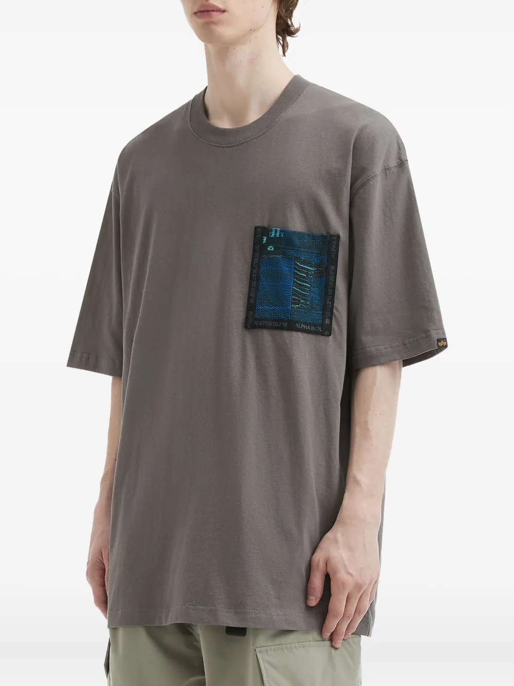 Alpha Industries Pocket-detail Cotton T-shirt In Brown
