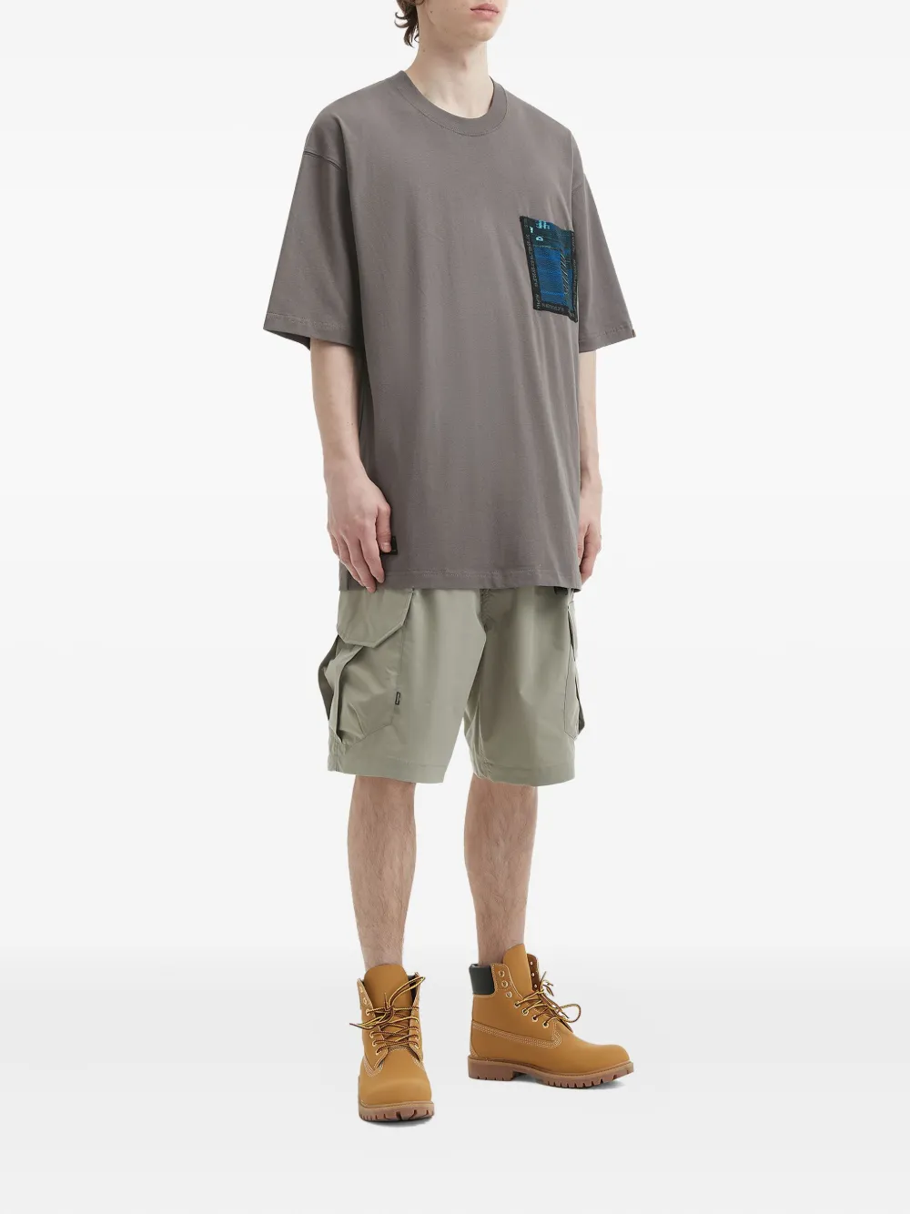 Alpha Industries T-shirt met zakdetail - Grijs