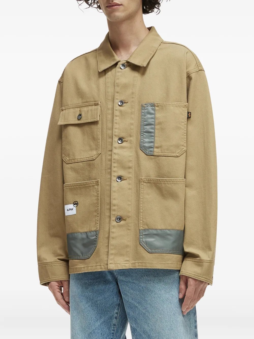 Alpha Industries Patch-pocket Cotton Jacket In Green