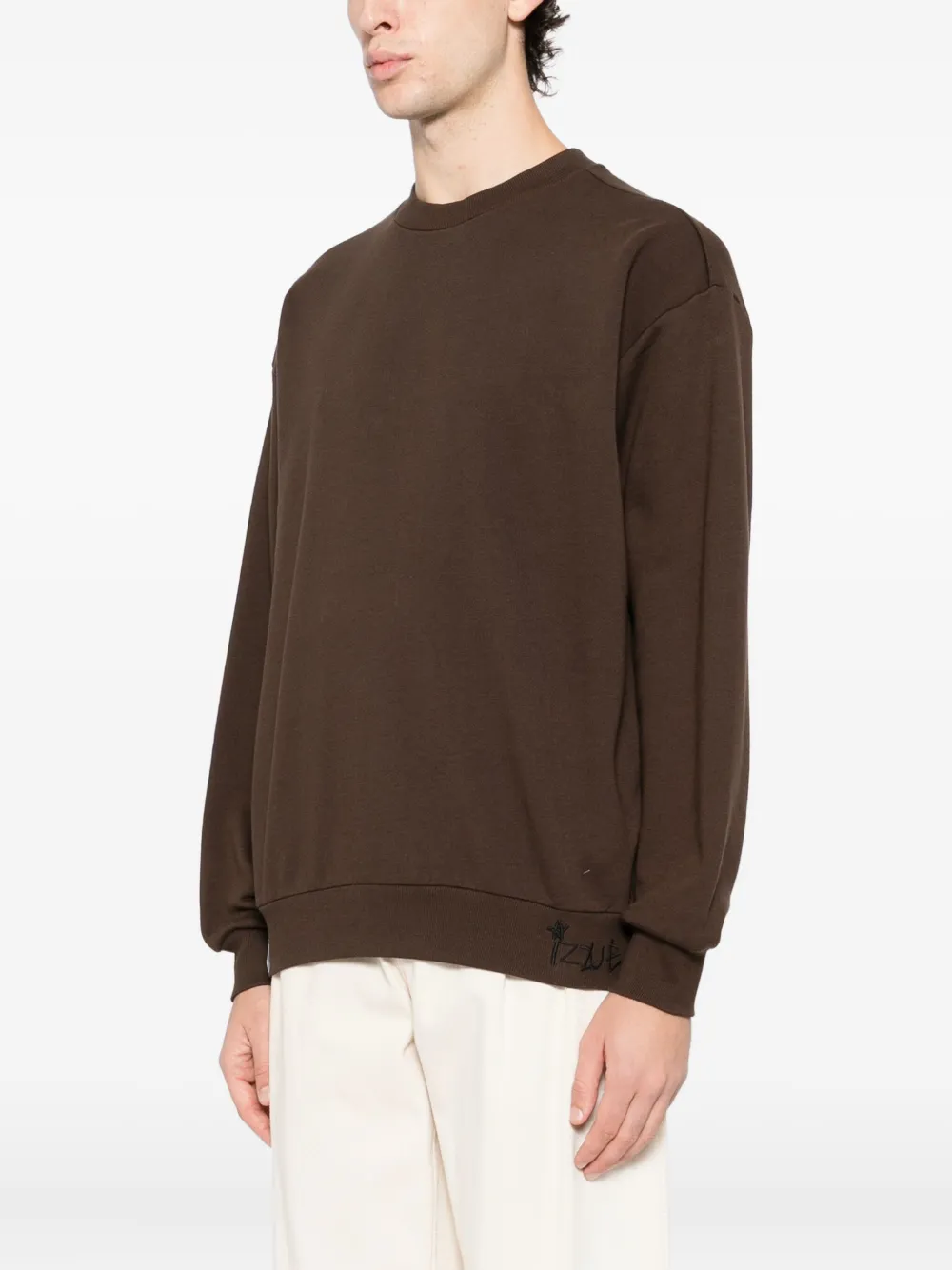 izzue Sweater met geborduurd logo Bruin