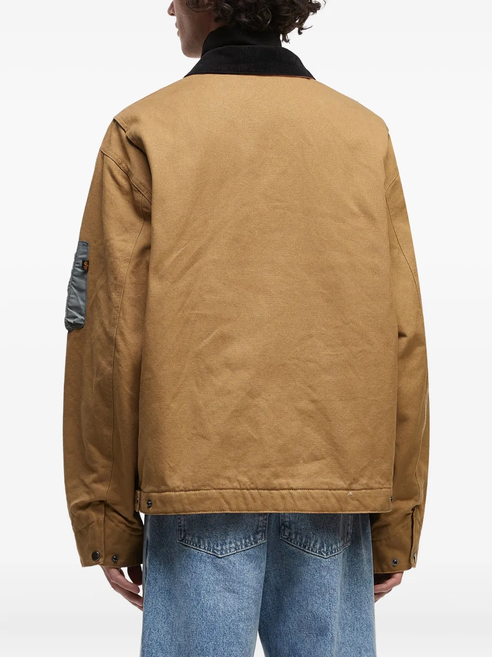 Alpha Industries Embroidered Sleeve Pocket Jacket In Green