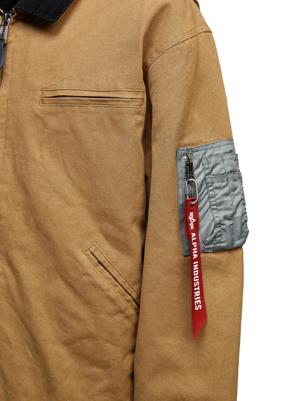 Alpha Industries Embroidered Sleeve Pocket Jacket In Green