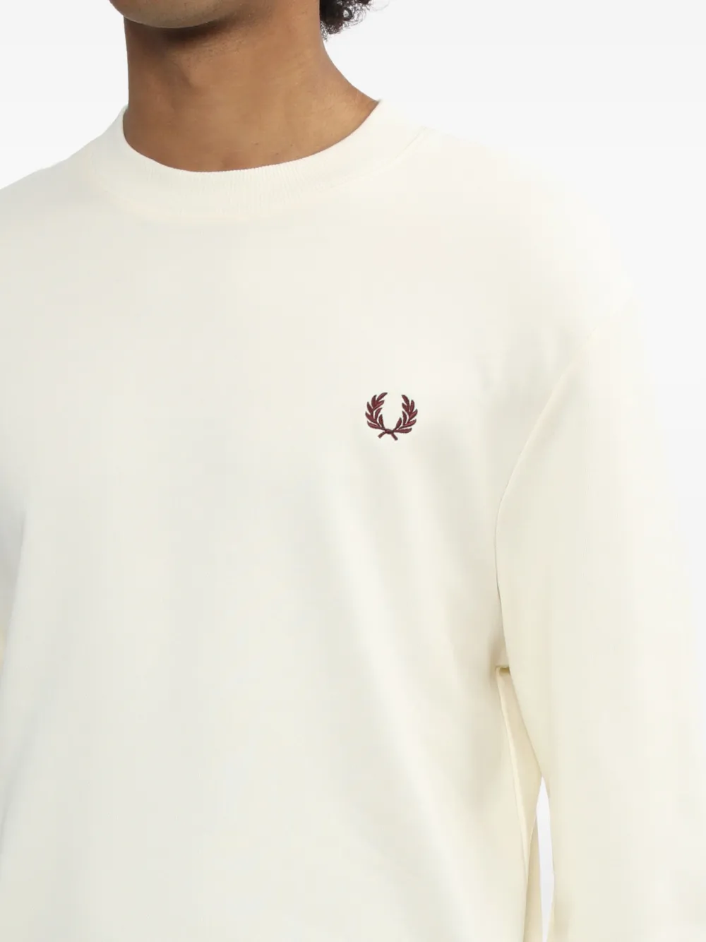 Fred Perry Embroidered Sweatshirt In Neutral