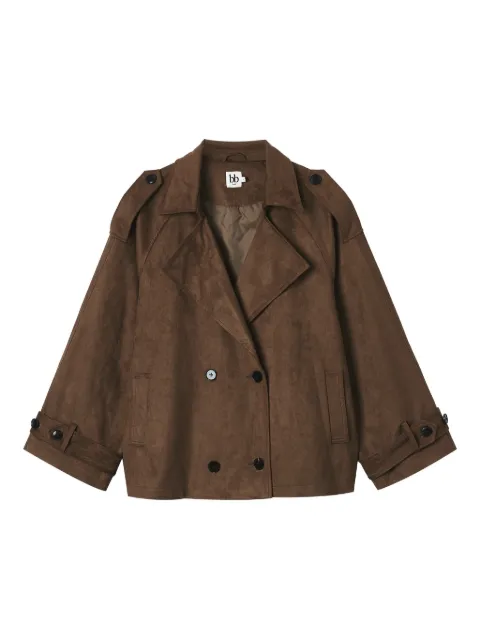 b+ab double-breasted short trench coat